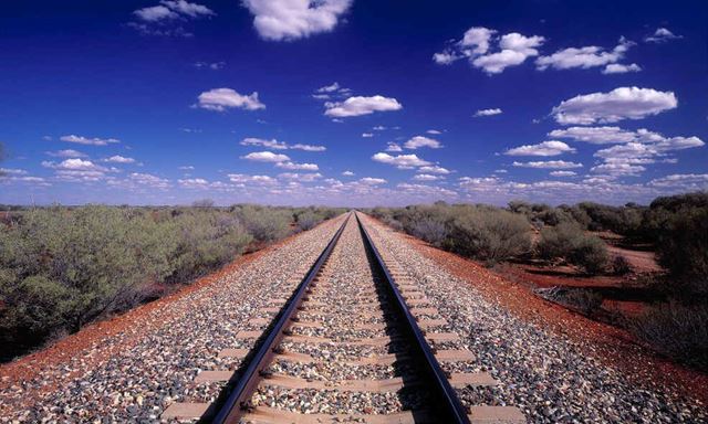 Railway in desert of South Australia